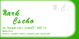 mark cseho business card